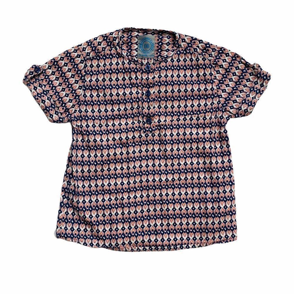 𝅺danny Boy Ethnic Print Henley Shirt